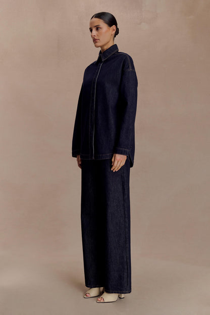 Chemise en jean oversize Lioda - Bleu indigo délavé