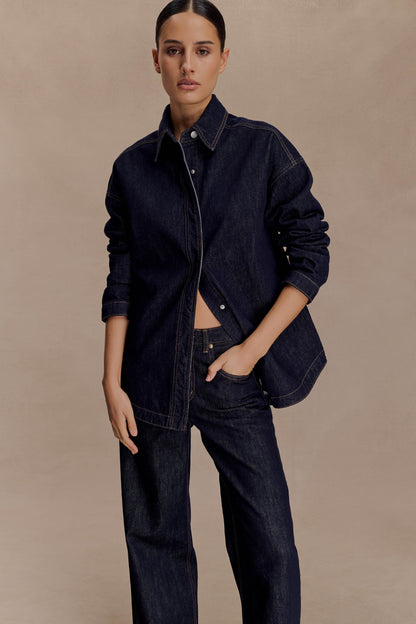 Chemise en jean oversize Lioda - Bleu indigo délavé