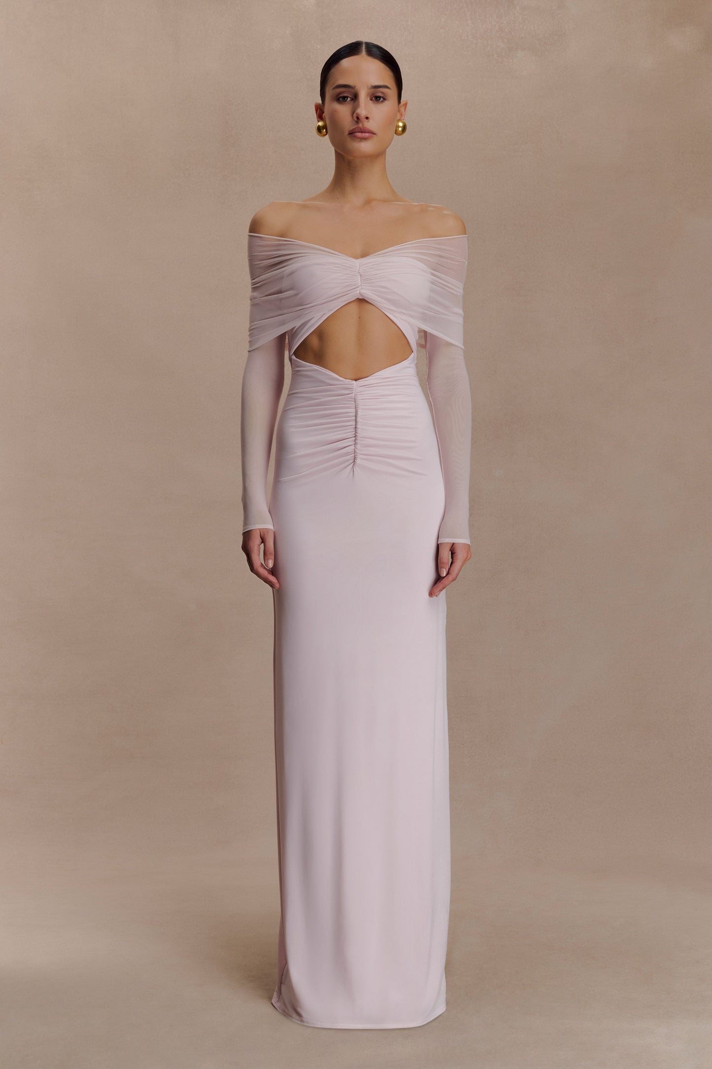 Robe Maxi Rafaella en Jersey et Maille - Rose Pâle