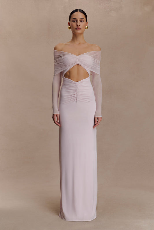 Robe Maxi Rafaella en Jersey et Maille - Rose Pâle