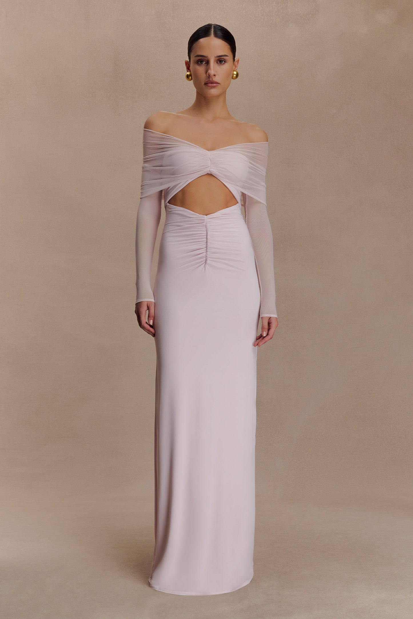 Robe Maxi Rafaella en Jersey et Maille - Rose Pâle