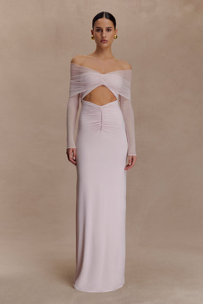 Robe Maxi Rafaella en Jersey et Maille - Rose Pâle