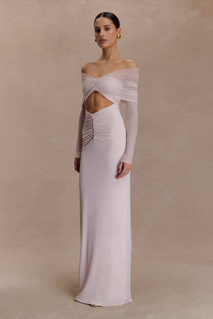 Robe Maxi Rafaella en Jersey et Maille - Rose Pâle