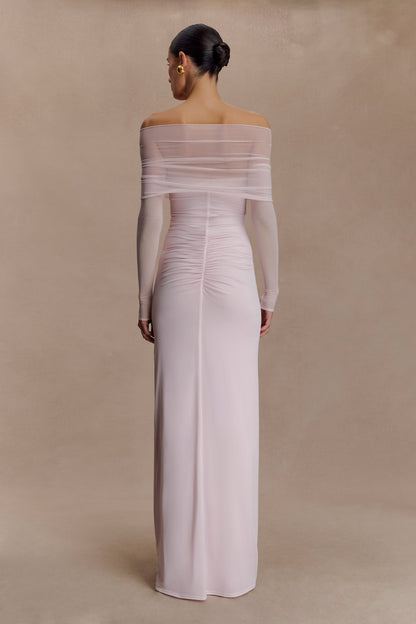 Robe Maxi Rafaella en Jersey et Maille - Rose Pâle