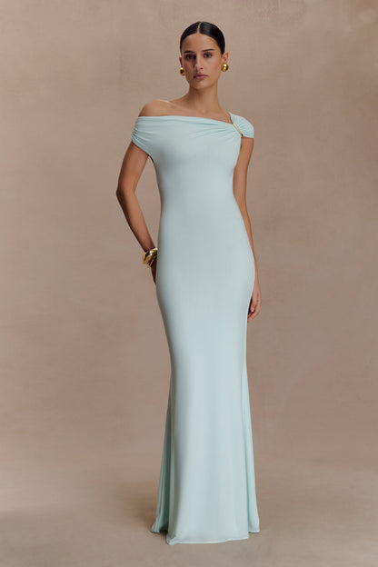 Robe Maxi Kinsley Slinky avec Accroches - Lagoon
