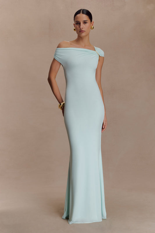 Robe Maxi Kinsley Slinky avec Accroches - Lagoon