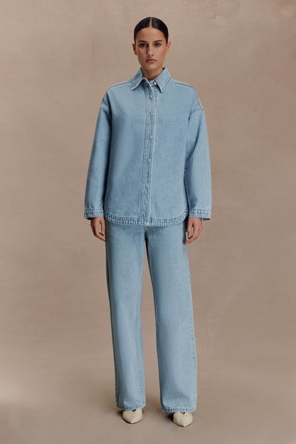 Chemise en jean oversize Lioda - Bleu des années 80