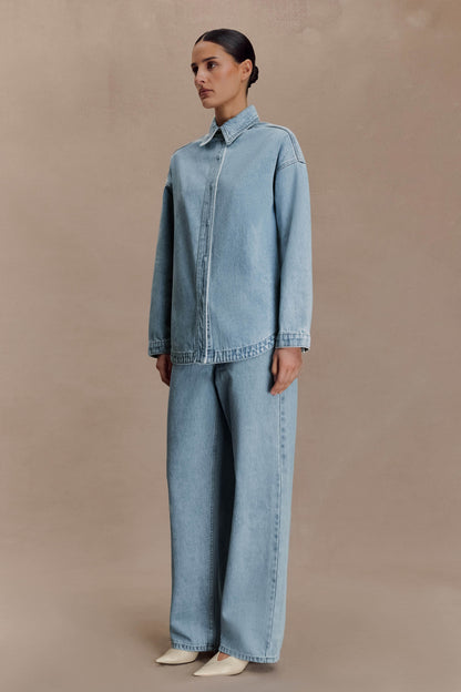 Chemise en jean oversize Lioda - Bleu des années 80