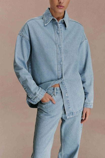 Chemise en jean oversize Lioda - Bleu des années 80