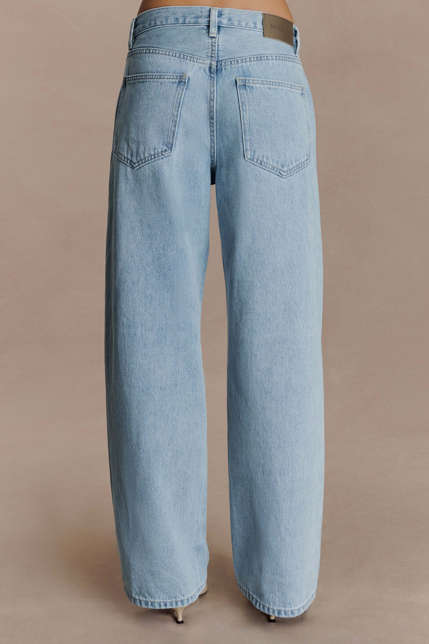 Jeans en jean taille mi-hauteur Mannon - Bleu des années 80