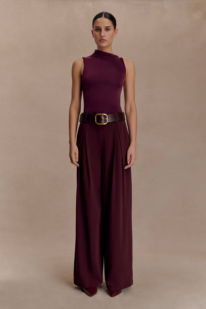 Haut moulant sans manches Hadleigh - Bourgogne