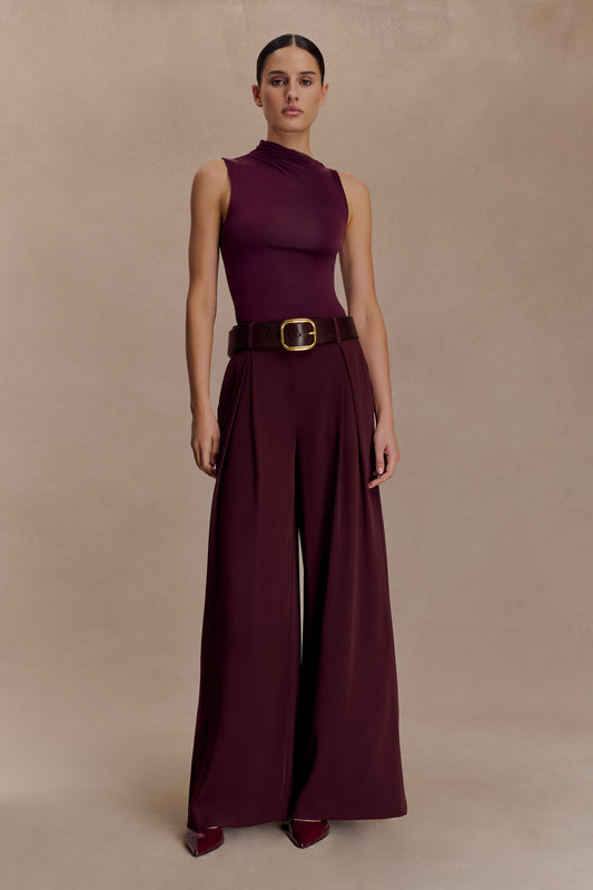 Haut moulant sans manches Hadleigh - Bourgogne