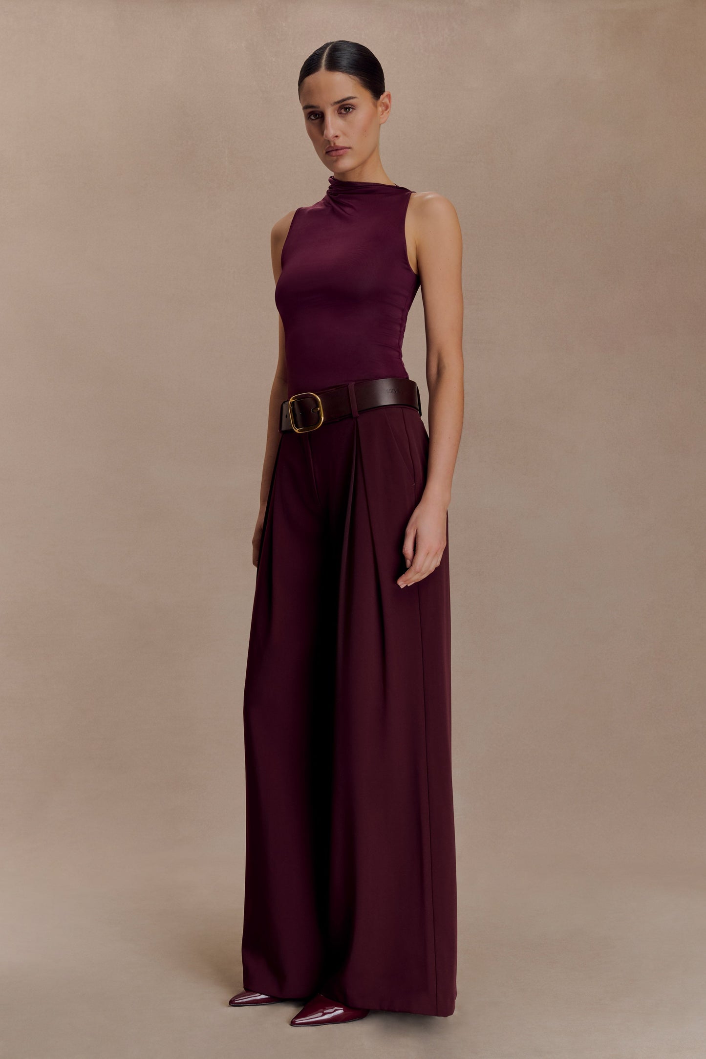 Haut moulant sans manches Hadleigh - Bourgogne