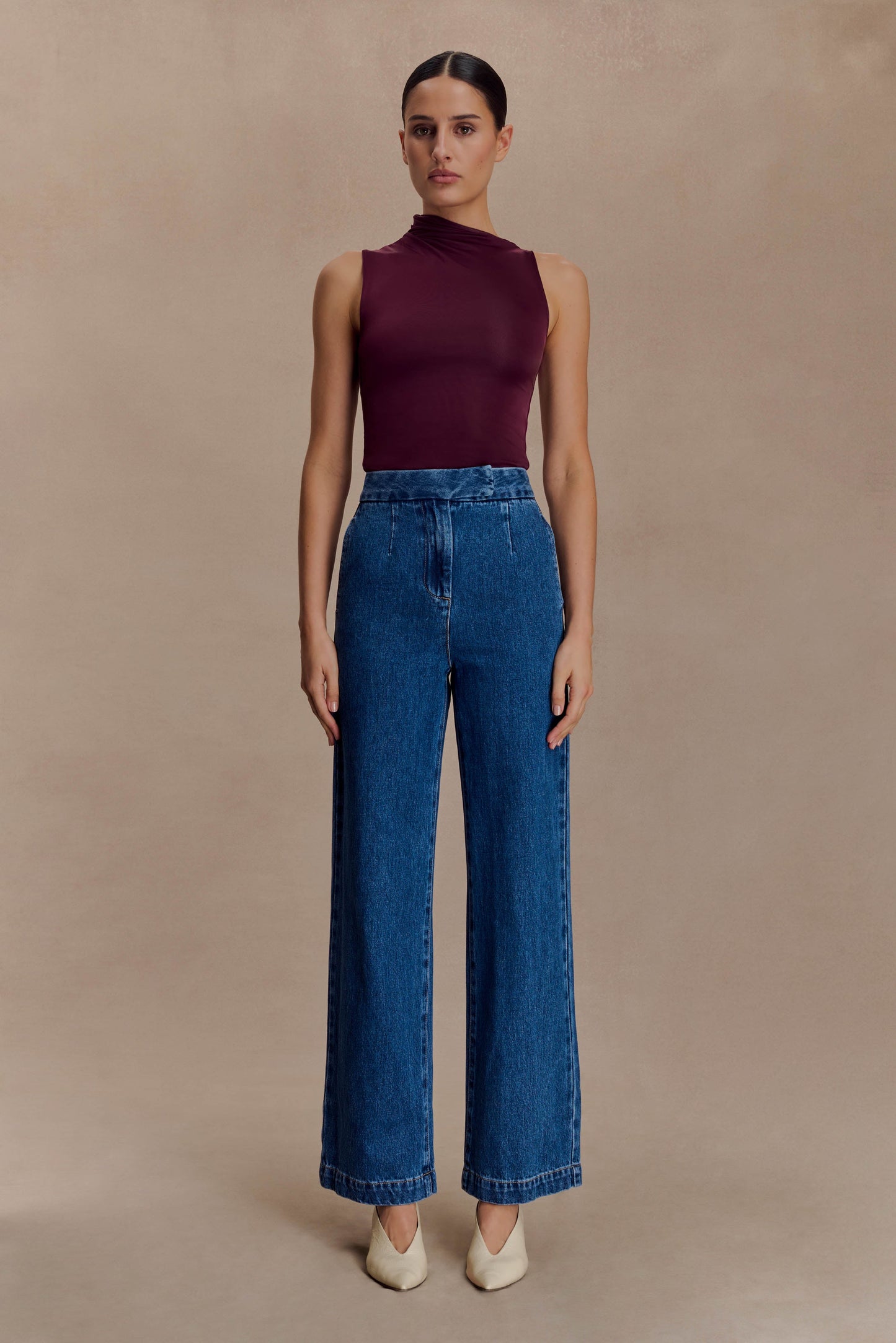 Haut moulant sans manches Hadleigh - Bourgogne