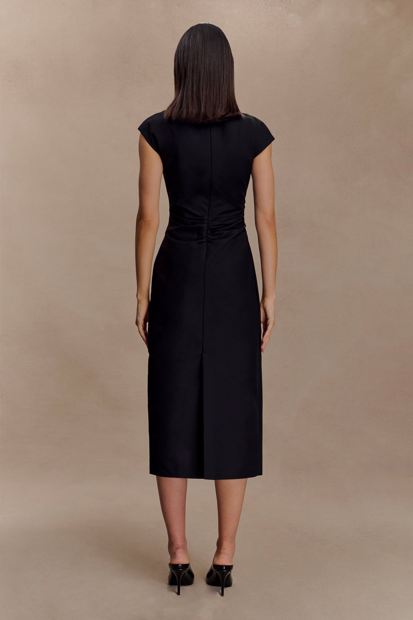 Robe midi en coton Lorena - Noir