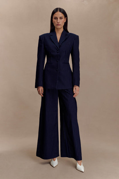 Blazer à taille ajustée Bellamy - Rayures bleu marine