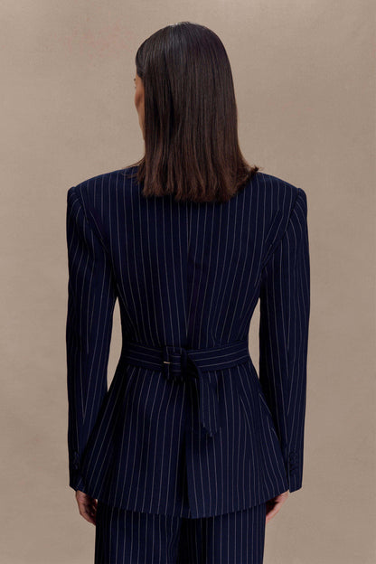 Blazer à taille ajustée Bellamy - Rayures bleu marine