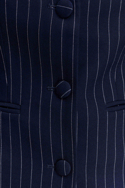 Blazer à taille ajustée Bellamy - Rayures bleu marine
