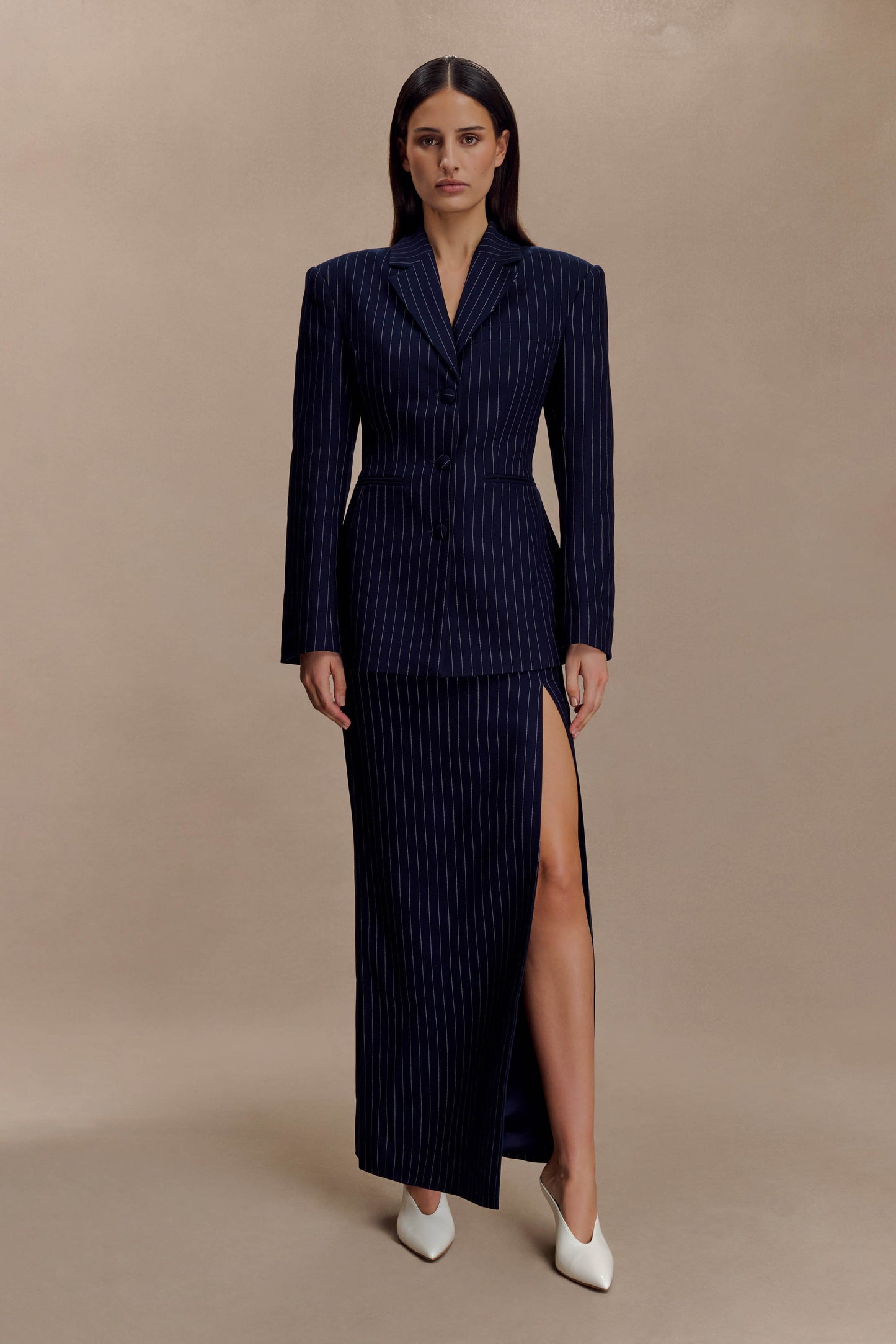 Blazer à taille ajustée Bellamy - Rayures bleu marine
