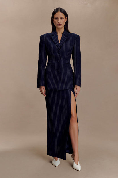 Blazer à taille ajustée Bellamy - Rayures bleu marine