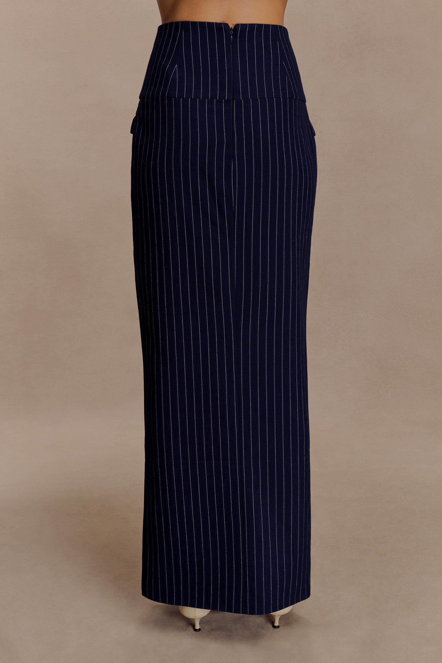 Jupe Maxi Cassie à Rayures - Bleu Marine