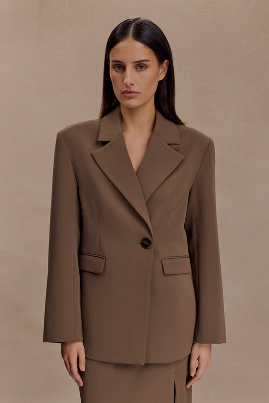 Blazer ample Mateo - Brun cacao