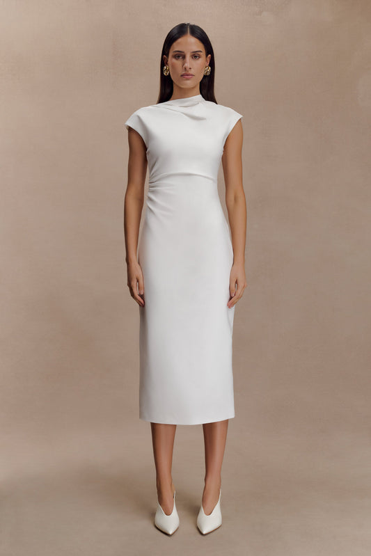 Robe midi en coton Lorena - Blanc