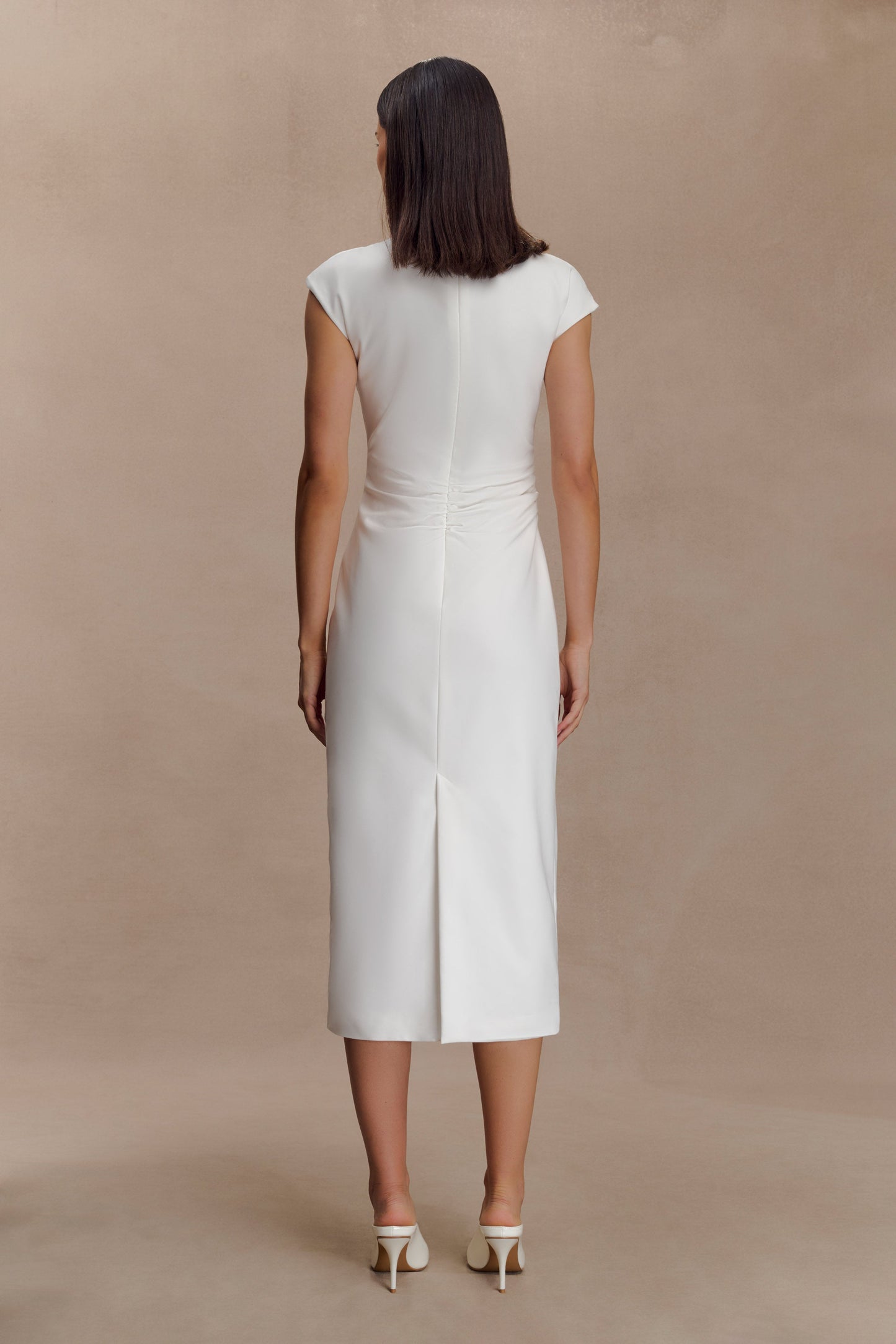 Robe midi en coton Lorena - Blanc
