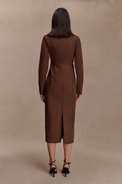 Robe-chemise asymétrique Mikaila - Chocolat noir