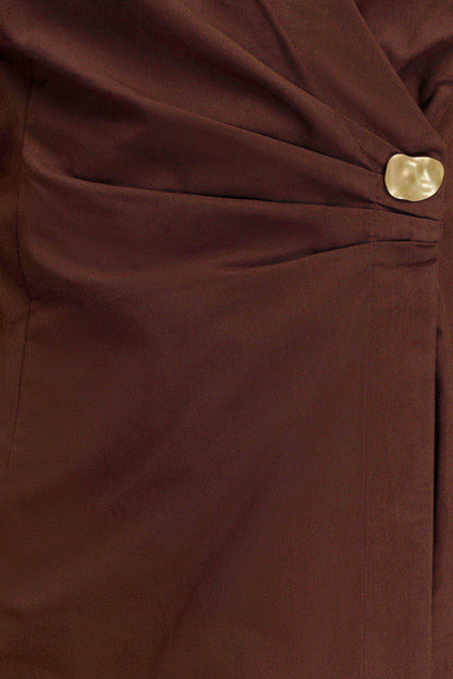 Robe-chemise asymétrique Mikaila - Chocolat noir