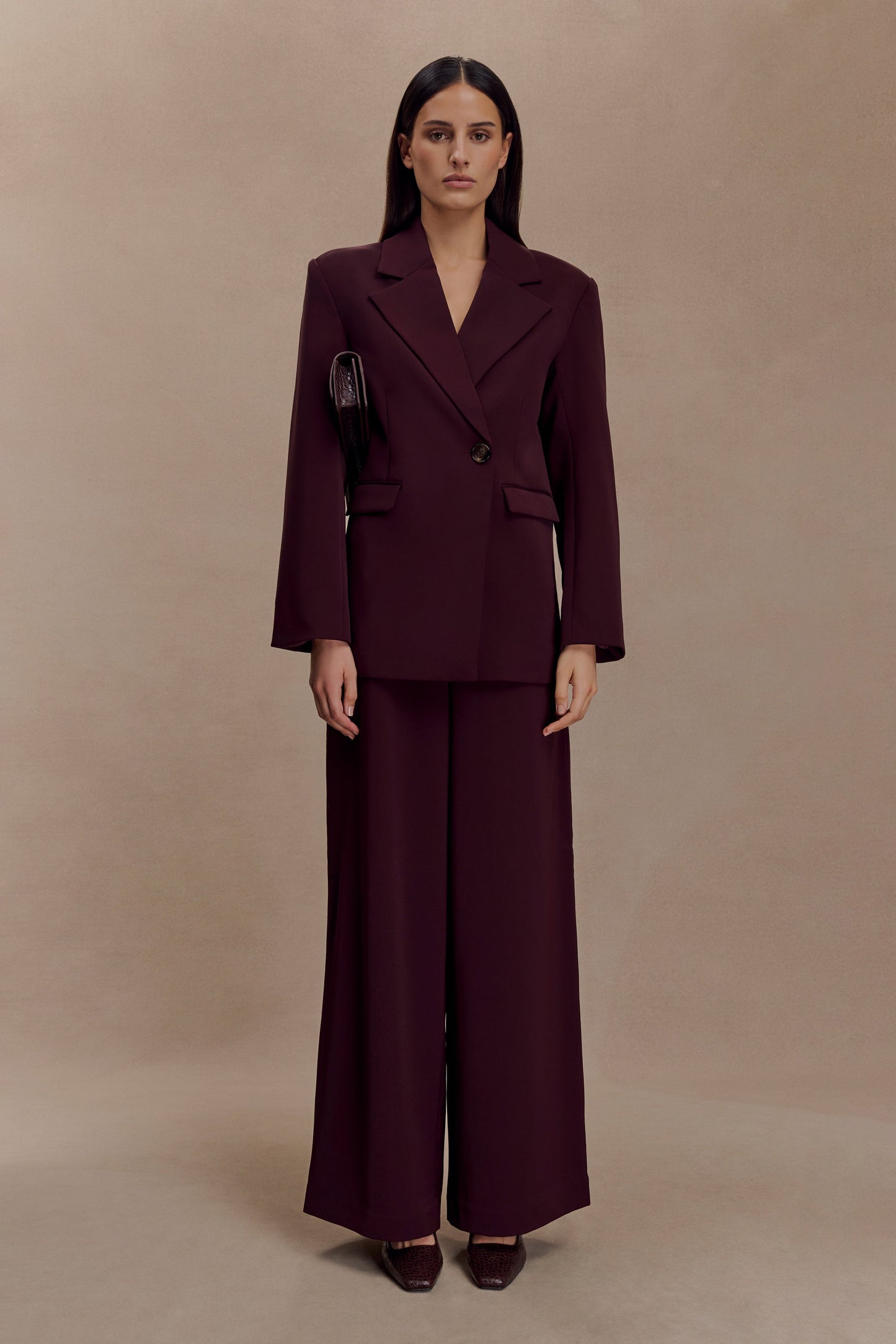 Blazer Mateo taille oversize - couleur bois de manguier