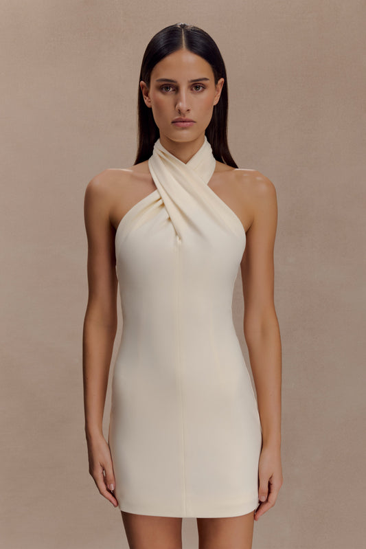 Mini-robe croisée Christina - Crème glacée