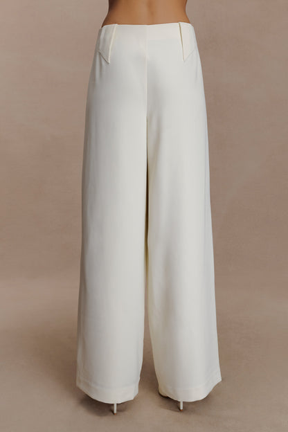 Pantalon tailleur à jambes larges Arlo - Ivoire
