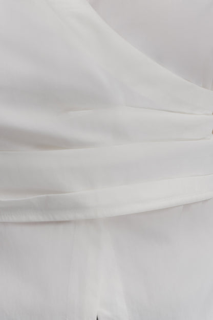 Chemise en coton à envelopper Eugenia - Blanc