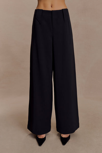 Pantalon tailleur à jambes larges Arlo - Noir