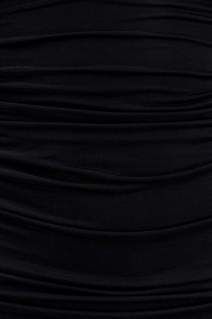 Robe mini Hayden à manches longues et décolleté plongeant - Noir