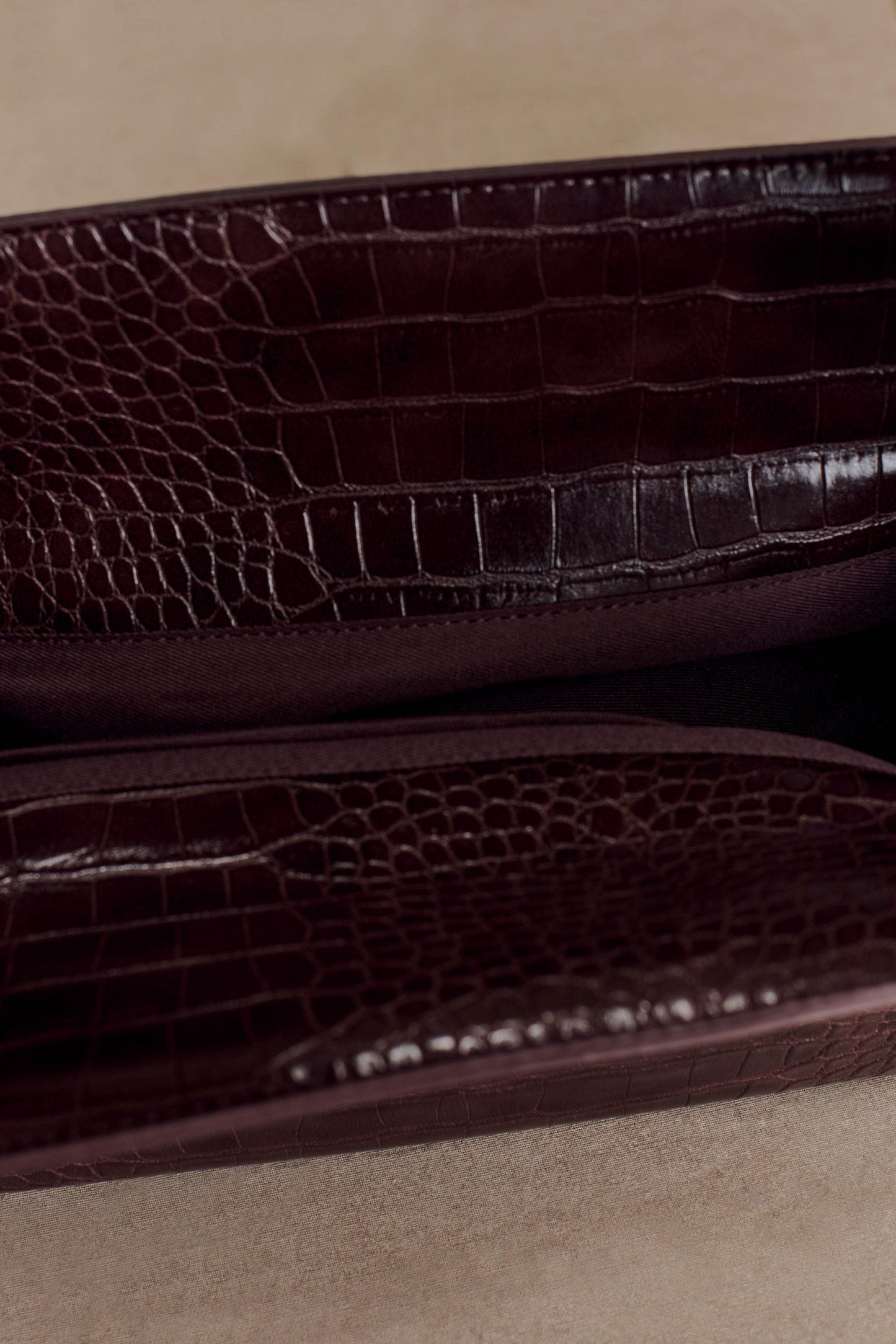 Sac à bandoulière Maria en simili cuir croco - Chocolat