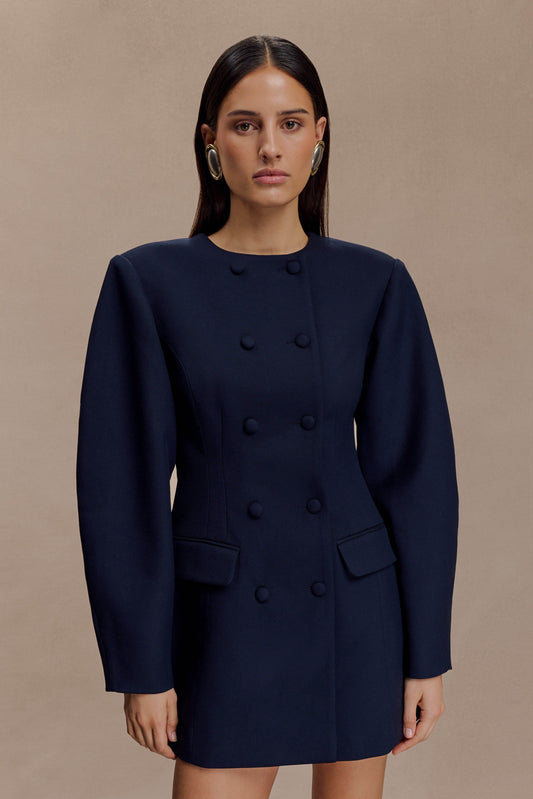 Mini-robe blazer Beatrice - Bleu marine