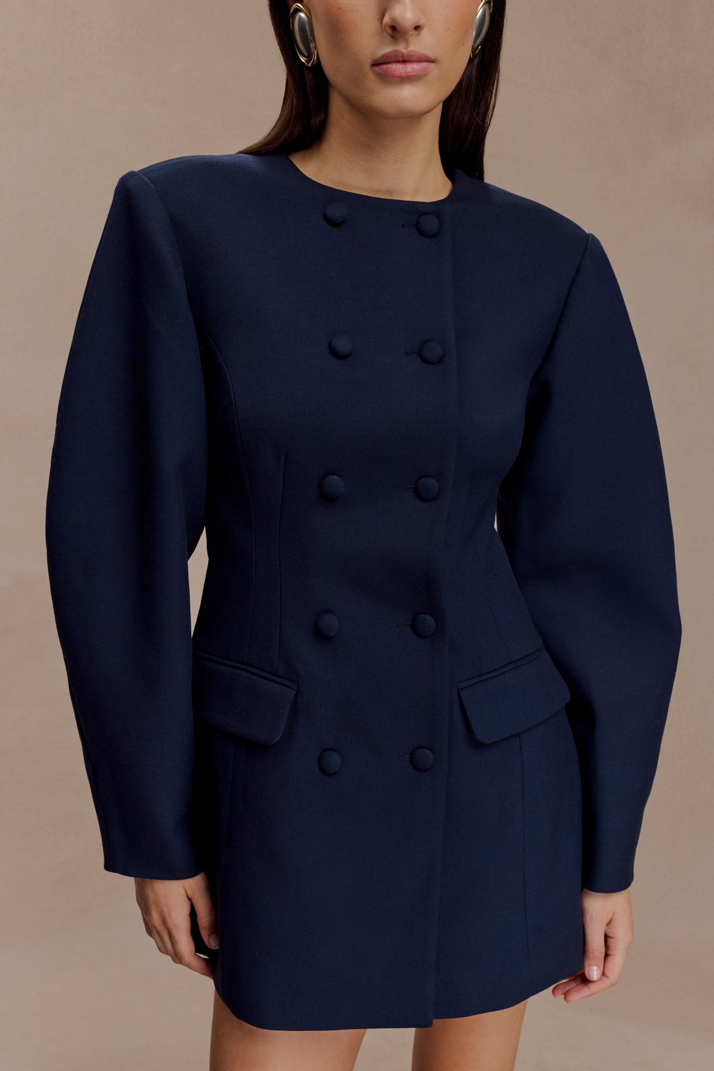 Mini-robe blazer Beatrice - Bleu marine