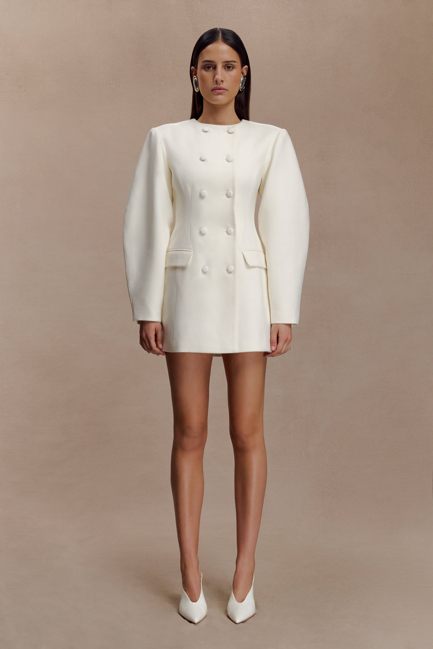 Mini-robe blazer Beatrice - Ivoire