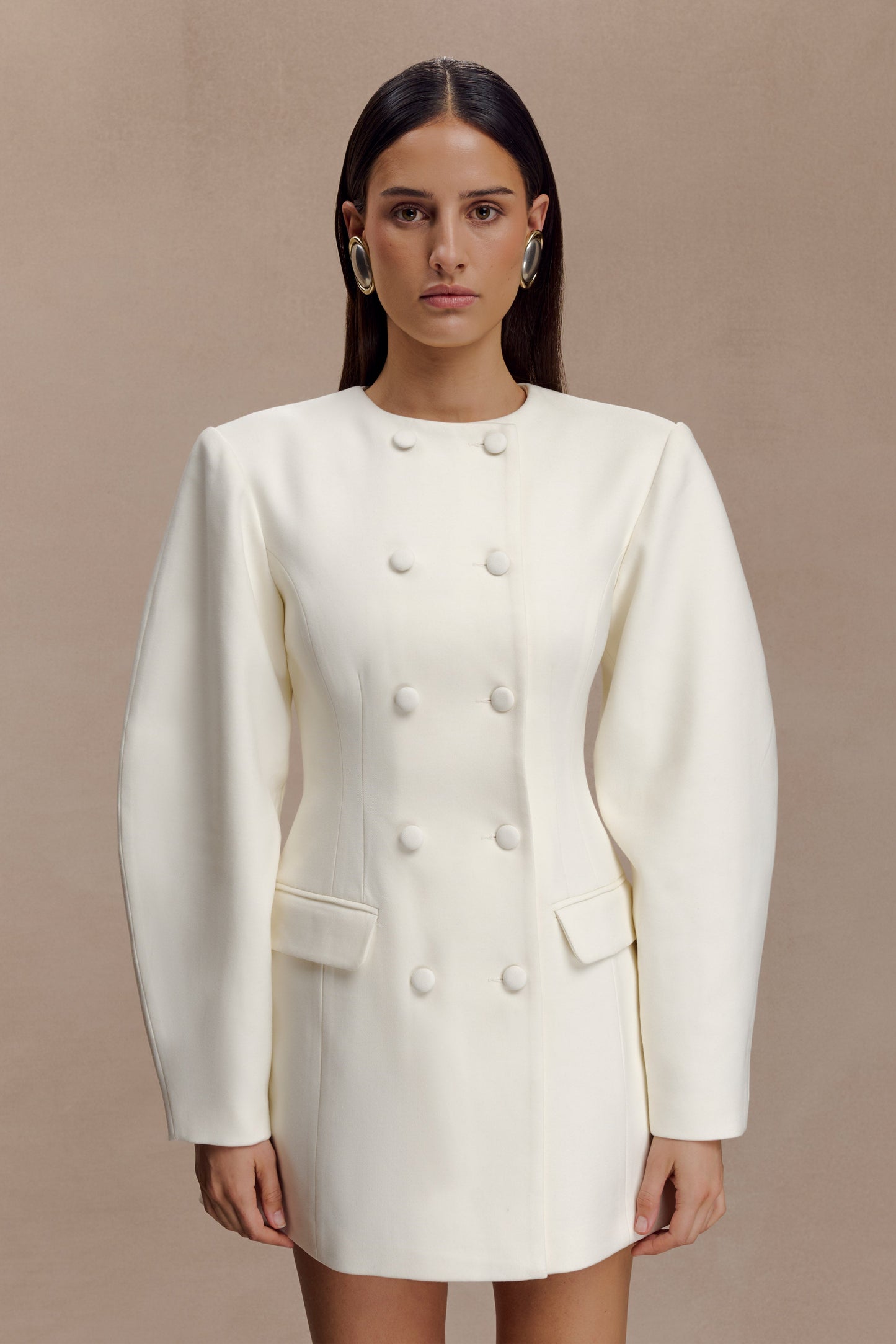 Mini-robe blazer Beatrice - Ivoire