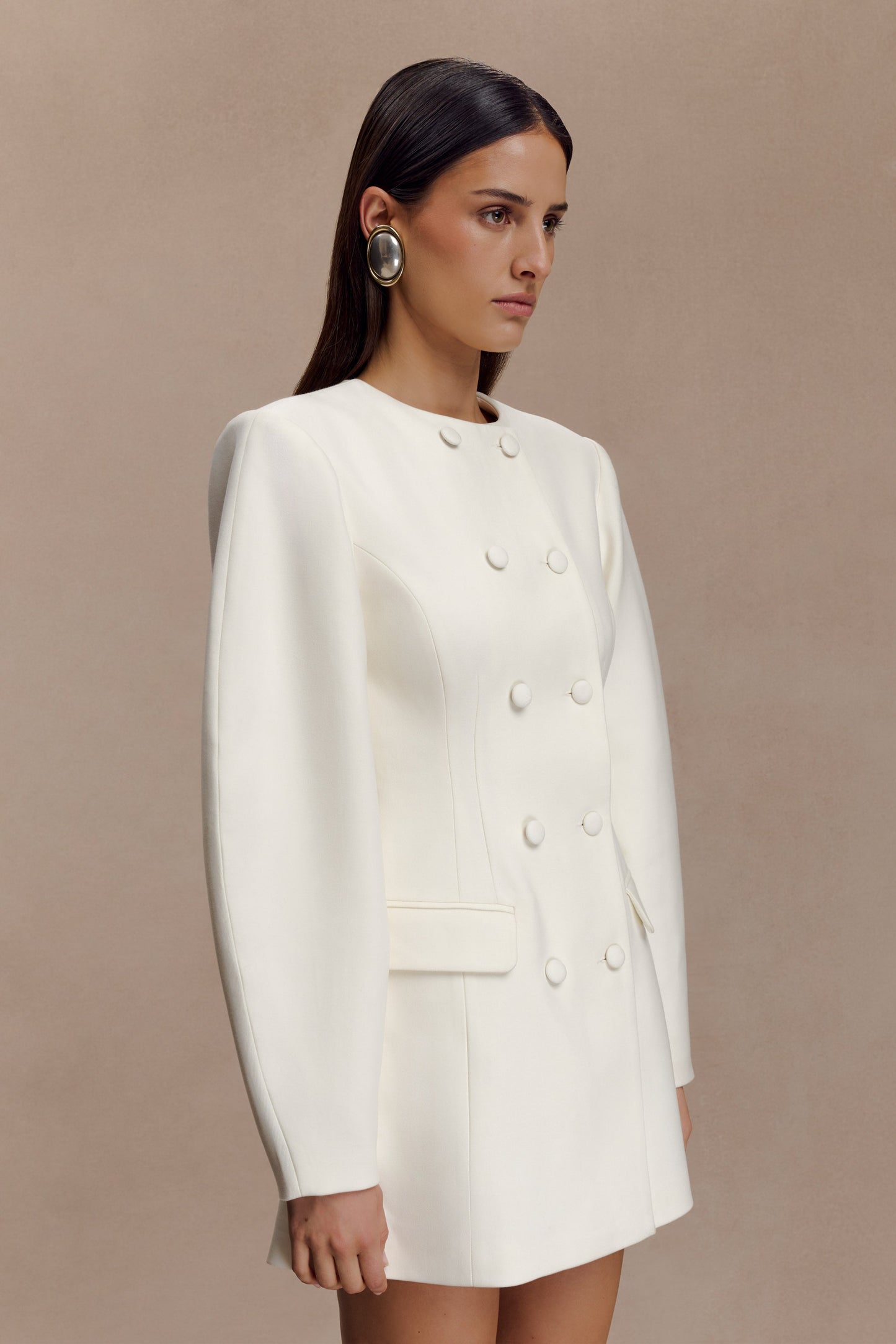 Mini-robe blazer Beatrice - Ivoire