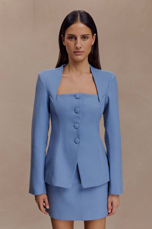 Blazer ajusté Christel - Bleu océan