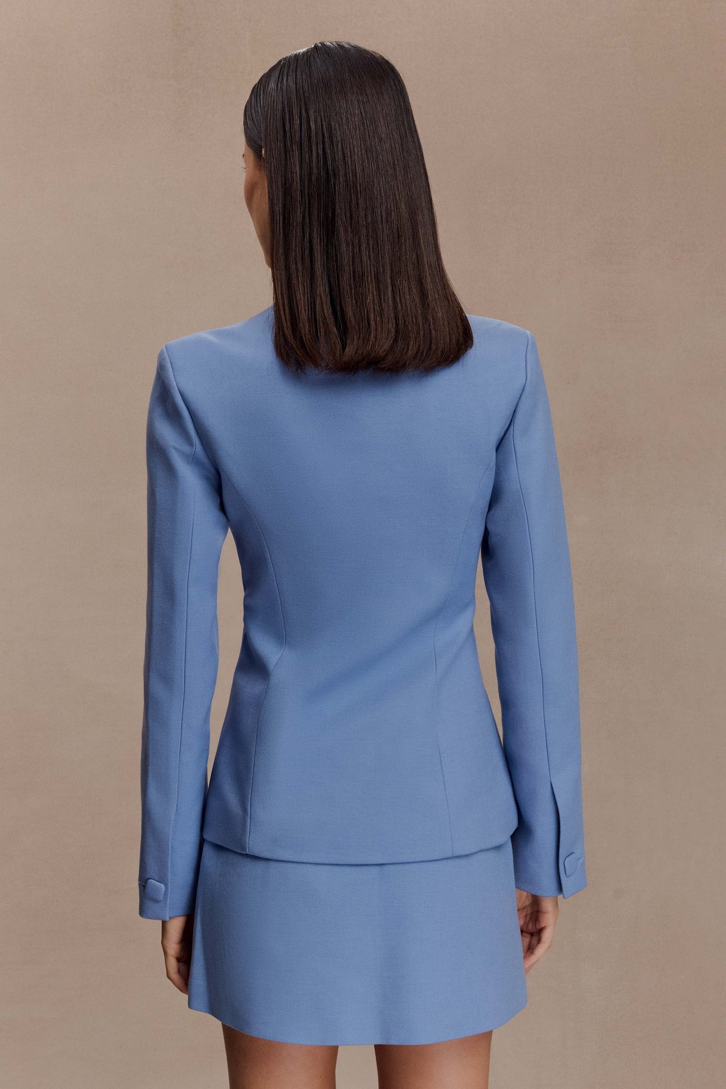 Jupe mini Gina en tailleur - Bleu océan