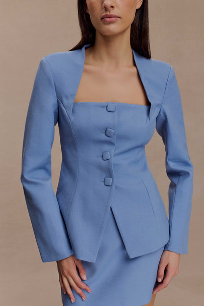 Blazer ajusté Christel - Bleu océan