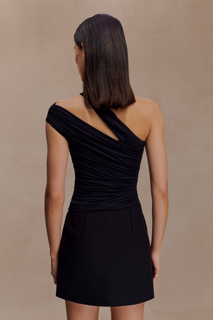 Top en modal à une épaule Anna - Noir