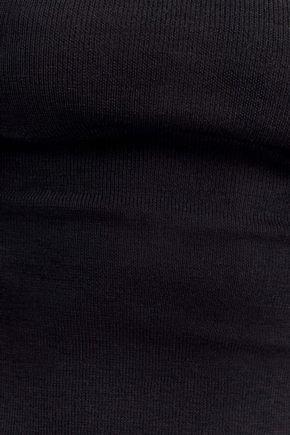 Paedyn Haut à manches longues en laine mérinos côtelée - Noir