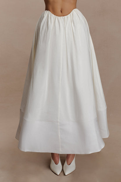 Jupe Maxi Greta à Plis - Blanche