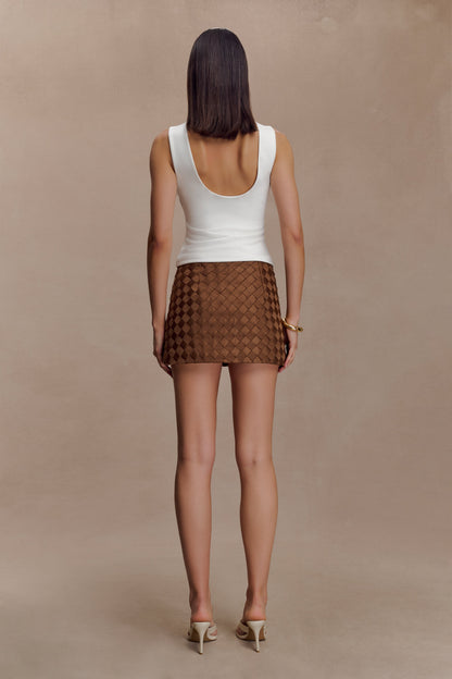 Top en crêpe de scuba Kyra à dos ouvert - Blanc