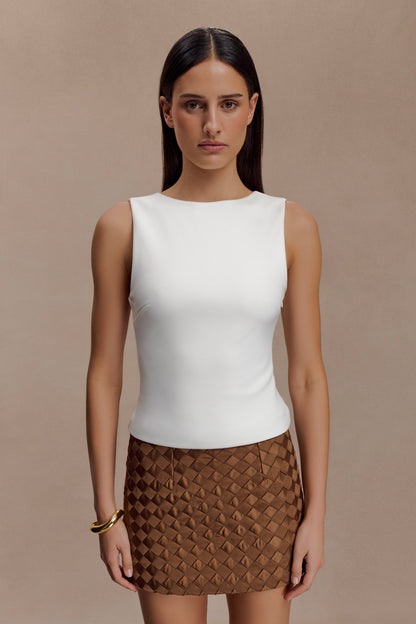 Jupe mini en satin Cordia - Chocolat